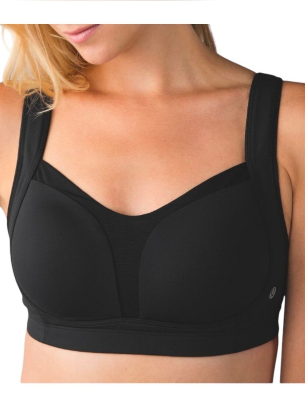 Lululemon Ta Ta Tamer II Sports Bra Size 32DD Black Firm Support